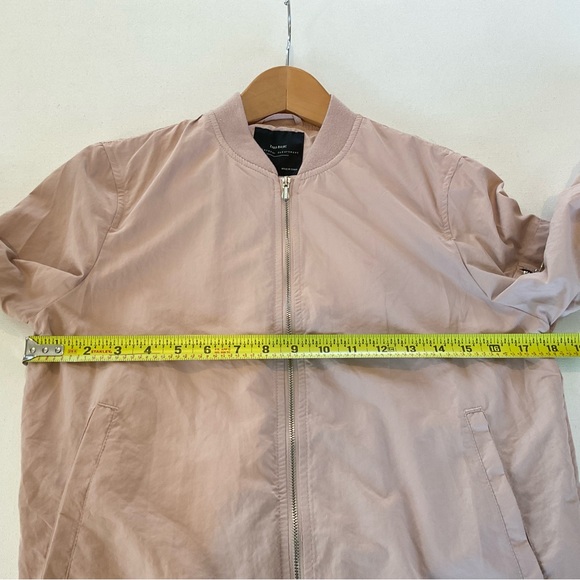 Zara Blush Pink Stretch Bomber Women’s XS Lightweight Pockets - Picture 9 of 10
